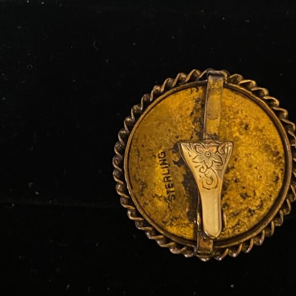 1" x 1" Vintage Sterling Silver Music Note Clip-On Earrings - Picture 8 of 9